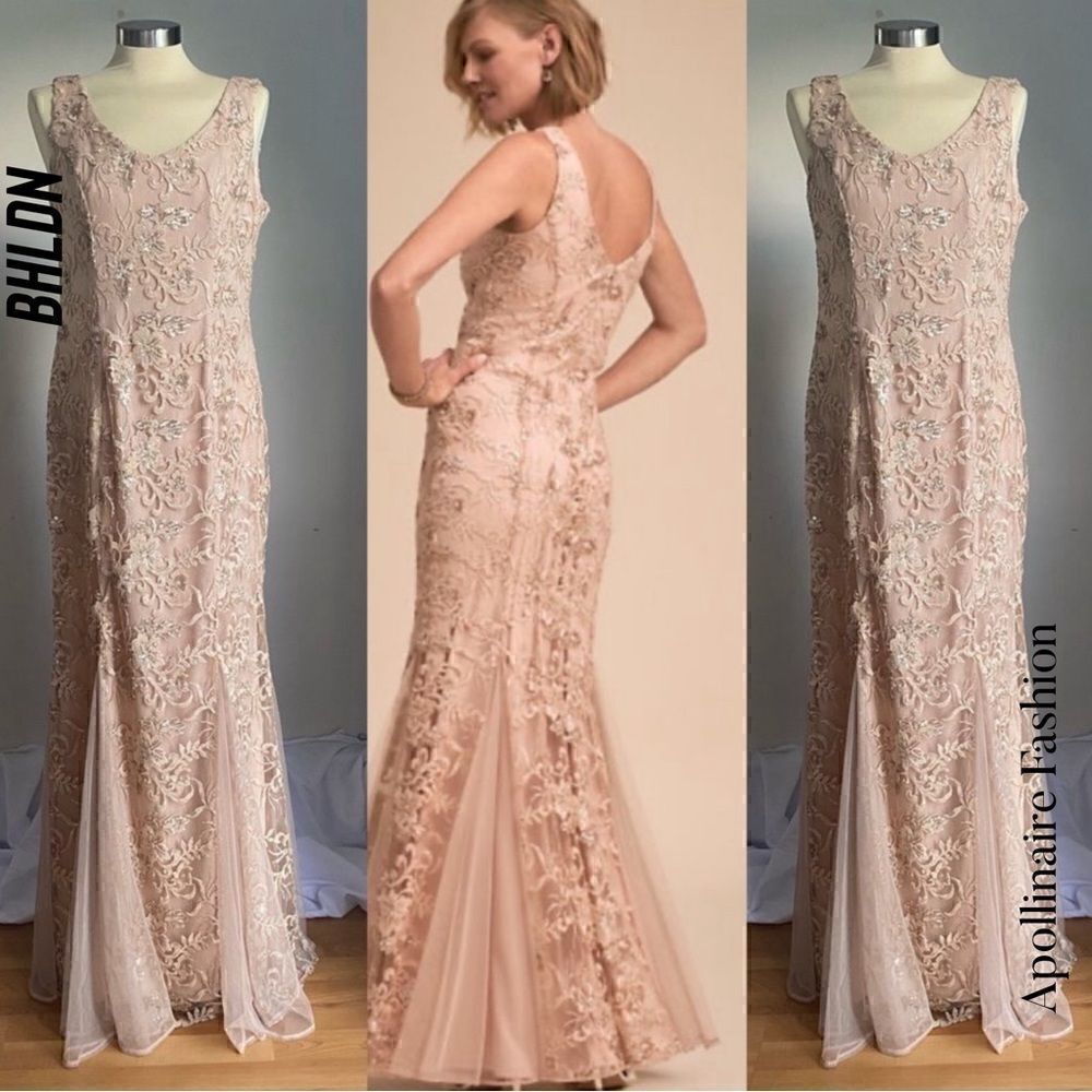 BHLD VADA DRESS SEQUINED BLUSH ROSE GOLD GOWN NWT SIZE 12 STUNNING